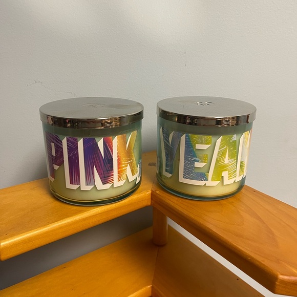 Victoria's Secret Other - VS PINK YEAH Bundle of 2 Candles HTF NEW - but aged - see pics